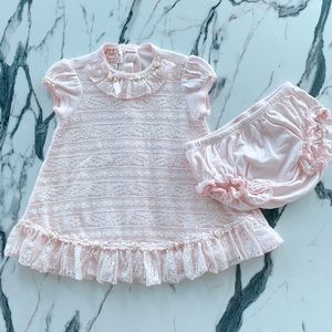 Baby Biscotti Pink Cotton & Lace Dress